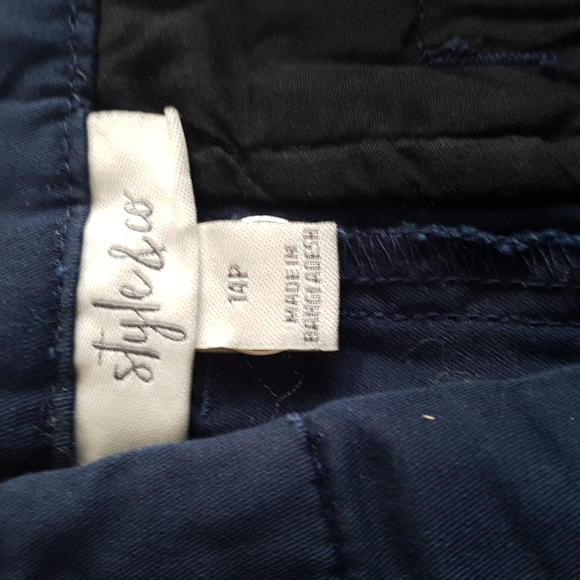 Style & Co Navy Cotton Blend Crop Pants with Pockets Size 14P - Picture 3 of 16
